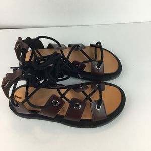 Dr Marten Brown Sandals with Black Laces